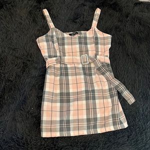 Pink & Grey Plaid Dress